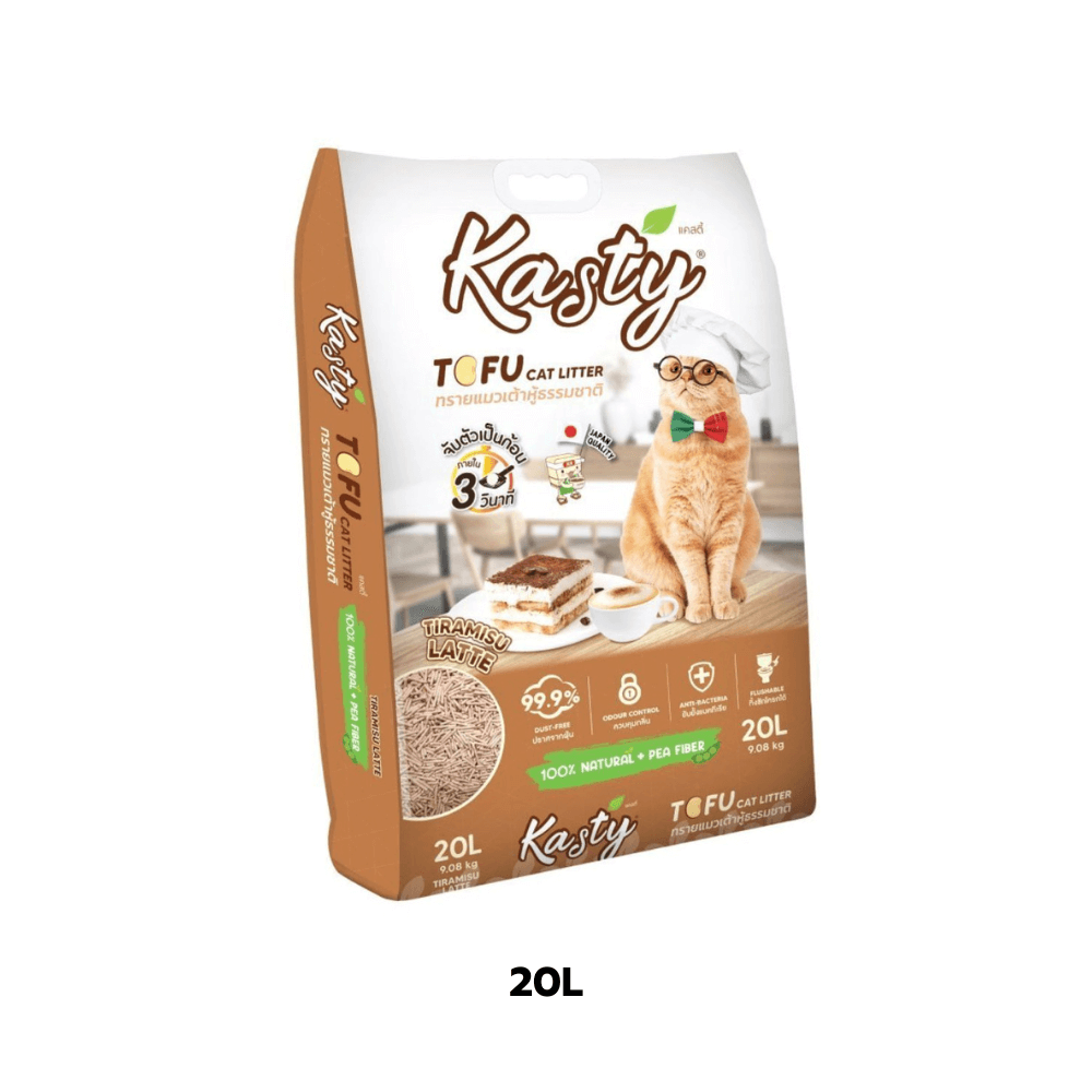 ทรายแมวเต้าหู้ kasty กลิ่นทิราเมสุ ลาเต้ ขนาด 20 ลิตร_4